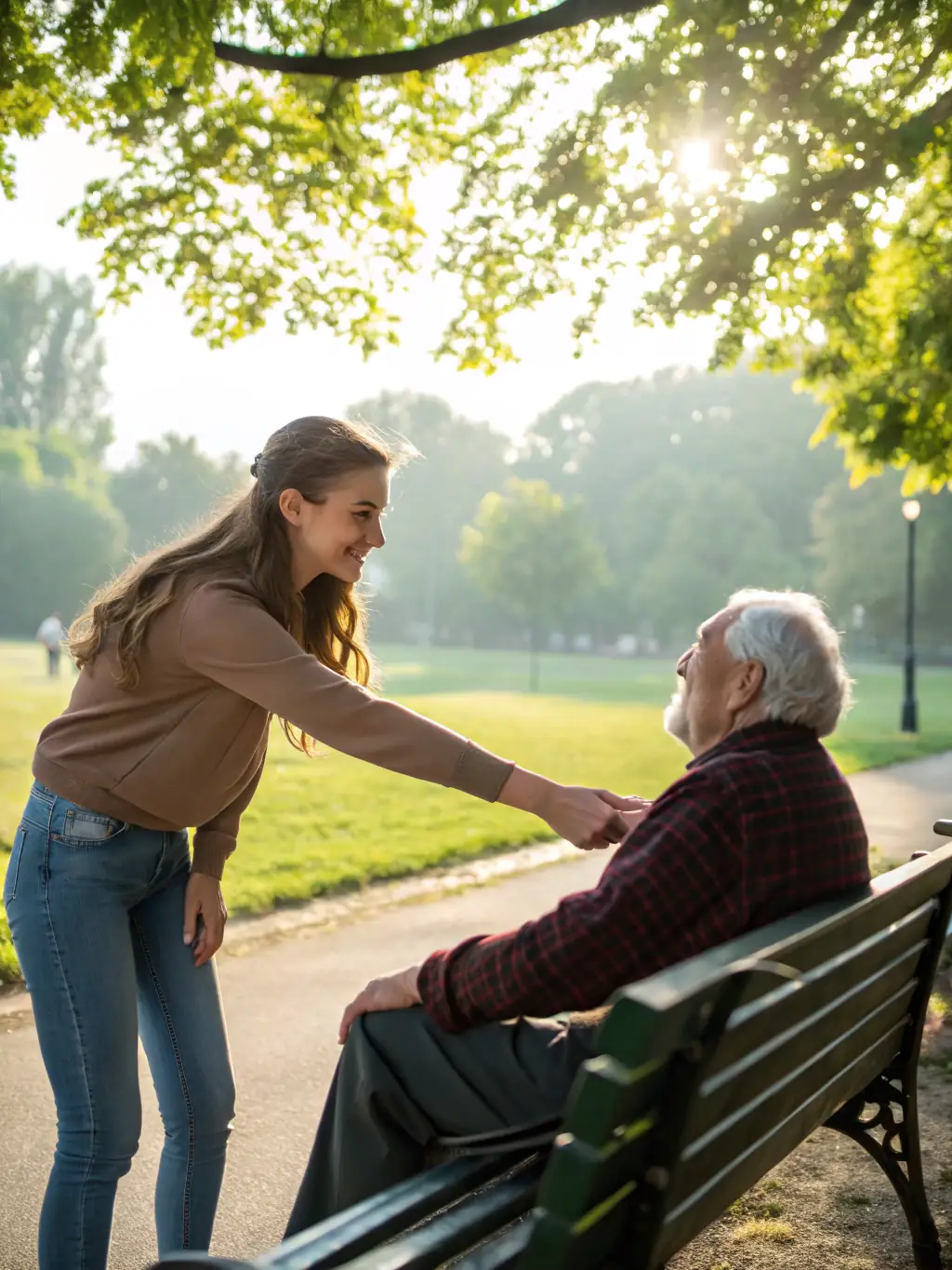 A heartwarming image of seniors and youth interacting during an intergenerational program at ASSOCIATION FAMILIALE RURALE, emphasizing the importance of connection and shared learning.